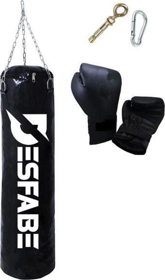 Desfabe Boxing Star 70X25 Cm Zincirli Boks Kum Torbası Siyah Askı Aparatı Boks Eldiveni