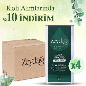 Zeydağ Lezzet Şöleni 5 Lt Soğuk Sıkım Naturel Sızma Zeytinyağı 4'Lü Koli