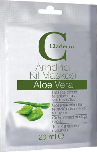 Claderm Arındırıcı Kil Maskesi Aloe Vera 20 Ml