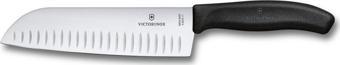 Victorinox VT6.8523.17B Blisterli Kanallı Santoku Bıçağı 17 Cm. (Siyah)