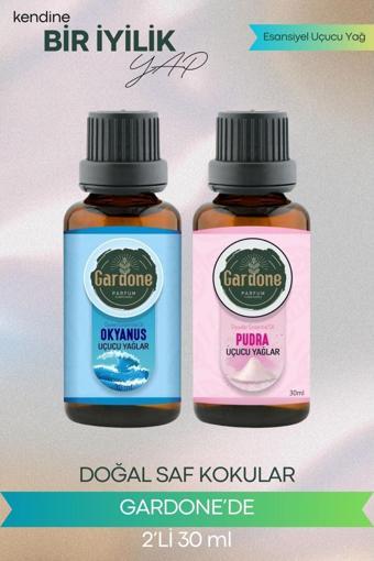 Findit Okyanus + Pudra (Oda Kokusu Aroma Terapi Buhurdanlık/Difüzör Yağı) Set 2 Adet x 30 ml