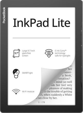 Pocket Book InkPad Lite | E-Ink 9.7ʺ E-Kitap Okuyucu | Ayarlanabilir Akıllı Işık | Mist Grey