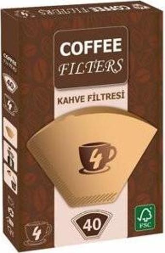 Coffee Filters Filtre Kahve Kağıdı 1X4 (40'lı Paket)