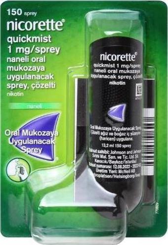 Nicorette Quickmist Tekli 1 mg Sprey Naneli