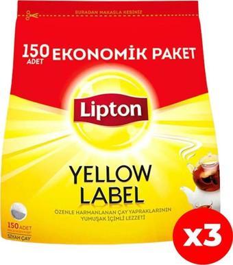 Lipton Yellow Label 150'li Demlik Poşet Çay 3 Adet