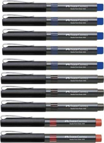Faber-Castell 5405 Roller Kalem 0.5 Mm Iğne Uçlu 5 Mavi 2 Kırmızı 3 Siyah
