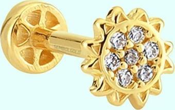 Altın Güneş Tragus Piercing 14 Ayar