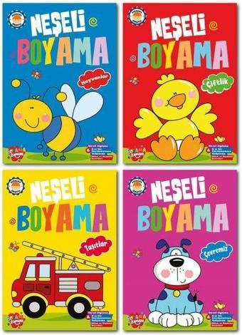 Neşeli Boyama Seti - 4 Kitap Takım - Kolektif  - Boyama Zamanı Yayınları