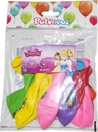 Balonevi Balon 12" 4+1 Prenses Dreaming Baskılı (8 Li Paket)