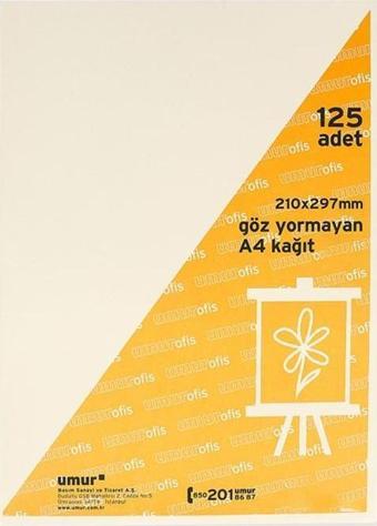 Umur 60 Gr Göz Yormayan Teksir Kağıdı A4 125 Li