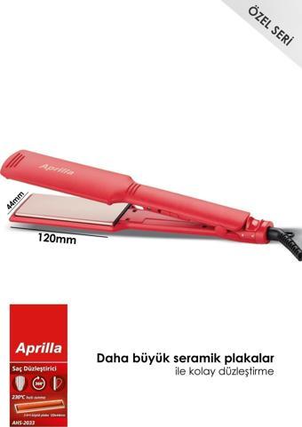 Aprilla Ahs-2033 Kırmızı Geniş Seramik Kaplamalı Güçlü Saç Düzleştirici (40Mm*120Mm )