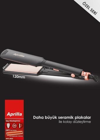 Aprilla Ahs-2033 Siyah Geniş Seramik Kaplamalı Güçlü Saç Düzleştirici (40Mm*120Mm )