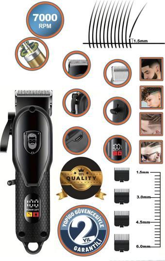 Yopigo Yp-1755 Hair Cut Trimmer Erkek Kadın Vücut Tıraş Makinesi Şarjlı Saç Sakal Ense Tıraş