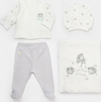 Bibaby Lamb Friends 4'lü Battaniyeli Tüllü Set 62347