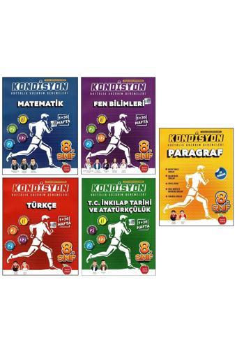 Newton Yayınları 8. Sınıf Lgs Matematik + Fen + Türkçe + İnkılap + Paragraf Kondisyon Denemeleri 5 Kitap - Newton Yayınları