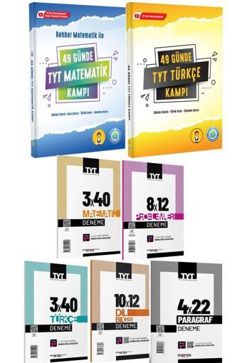 Rehber Matematik 49 Günde Tyt Matematik Kampı+49 Günde Tyt Türkçe Kampı+ 5 Branş Deneme 3'Lü Set - Rehber Matematik