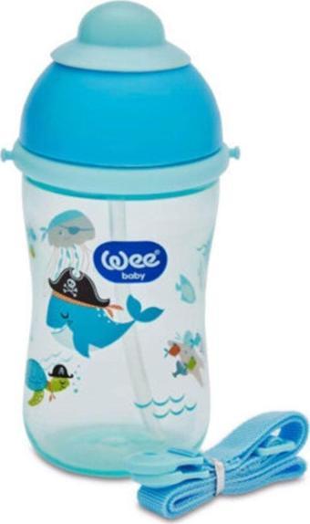 Wee Baby Akıtmaz Suluk Alıştırma Mavi Pipetli Bardak 380 Ml