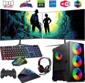 i7 14700F 16GB DDR4 480SSD 12GB RTX3060 Çift 24" Mon. Oyun Bilgisayarı (Gaming SET)