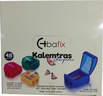 Bafix Kalemtıraş Klasik Çift Delikli Kapaklı Ts826-B (48 Li Paket)