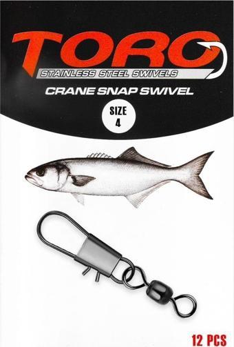 Protackle Crane Klipsli Fırdöndü 12'li No: 4 (SW145)