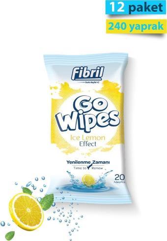 Fibril Go Wipes Ice Lemon Islak Mendil X 12 Paket 240 Yaprak