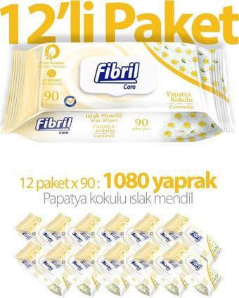 Fibril Papatya Kokulu Islak Mendil 12X90Lı Paket 1080 Yaprak