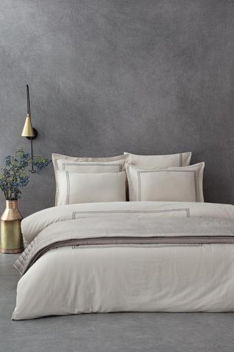 Ecocotton Lavin Organik Pamuk Saten Nakışlı Çift Kişilik Nevresim Takımı