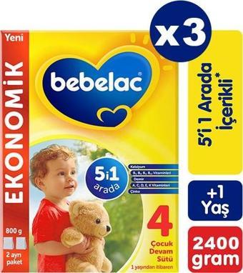 Bebelac 4 Çocuk Devam Sütü 800 gr x 3 Adet