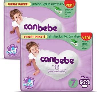 Canbebe Bebek Bezi Fırsat Paketi 7 Beden XXL (17+ Kg) 28 li x 2 Adet