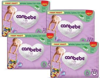 Canbebe Bebek Bezi Fırsat Paketi 6 Beden XL (15-27 Kg) 32 li x 4 Adet