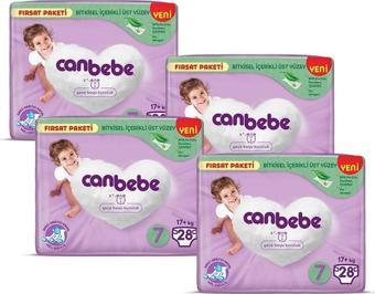 Canbebe Bebek Bezi Fırsat Paketi 7 Beden XXL (17+ Kg) 28 li x 4 Adet