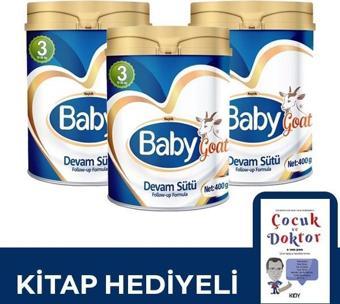 Baby Goat 3 Keçi Sütü Bazlı Devam Sütü 400 gr 3 lü ( Kitap Hediyeli )