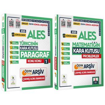 2025 ALES Kara Kutu PARAGRAF ve PROBLEMLER Çıkmış Soru Bankası 2li SET Konu Özetli Video/PDF Çözümlü - Karakutu Yayınları