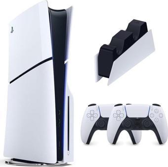 Sony Playstation 5 Slim Cd Edition + 2. DualSense Ps5 Kol + Sarj istasyonu (ithalatçı Garantili)