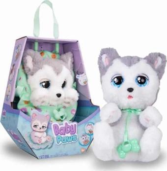 Giochi Preziosi Baby Paws Sesli Yavru Köpek Peluş 20 cm BAW00000 HUSKY YEŞİL ÇANTA