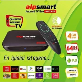 Alpsmart AS575-X3 4k Android TV Box | 4 GB Ram 64 GB Tv Box