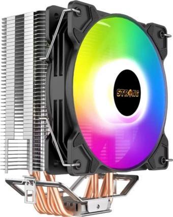 Strong M4-12XPRO 12CM Rainbow 4 Bakır Borulu 135W 4 Pin Intel/amd Kule Tipi Işlemci Cpu Fan