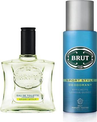 Brut Sport Style EDT Erkek Parfüm 100ML + Sprey Deodorant 200ML Parfüm Seti