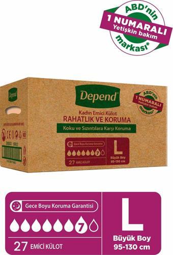 Depend Emici Külot Büyük Boy Kadın 9 lu x 3 Adet