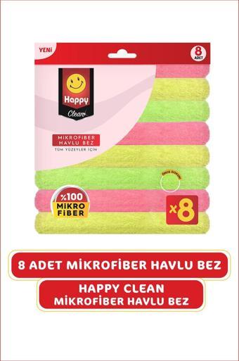 Happy Clean Mikrofiber Havlu Bez 8 Adet