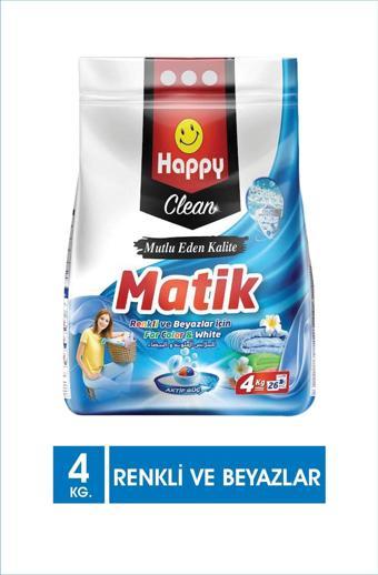 Happy Clean Toz Çamaşır Deterjanı Renkli ve Beyazlar İçin 4 kg