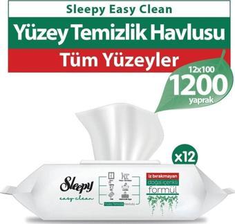 Sleepy Easy Clean Yüzey Temizlik Havlusu 100 Yaprak x 12 Adet