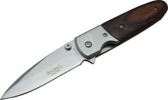 CRKT CR 0083 Koyu Kamp Çakı 16,5 cm - Ahşap Sap, Otomatik, Kılıflı, Kutulu