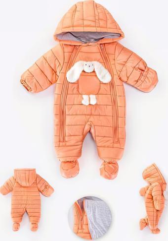 KIZ BEBEK TAVŞAN PAMUK ASTARLI ÇİFT FERMUARLI PATİKLİ ELDİVENLİ ASTRONOT MONT TULUM