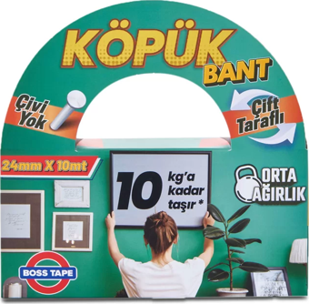 BOSS TAPE 2695 ÇİFT TARAFLI KÖPÜK BANT 24mmx10m (ORTA AĞIRLIK 10kg)