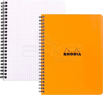 Rhodia Basic Turuncu Kapak Spiralli Defter Kareli 80g 80 Yaprak