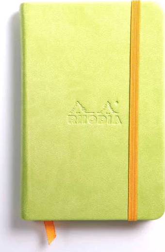 Rhodia Boutique Rodiarama Renkler Italyan Deri Çizgili Defter Anis Green A6  96 Yaprak