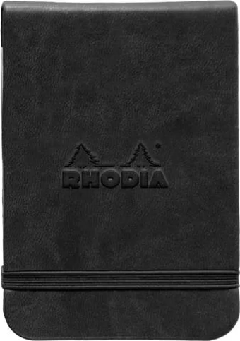 Rhodia Boutique Webnotebook Italyan Deri Çizgili Defter (Yandan) Siyah Sert Kapak