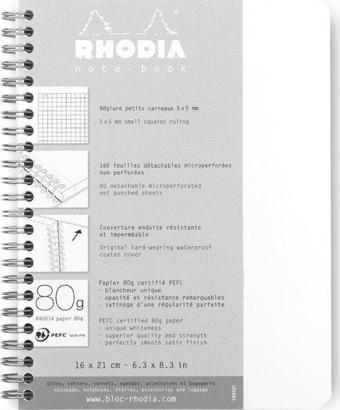 Rhodia Note Book Kareli Spiralli Defter Beyaz A5