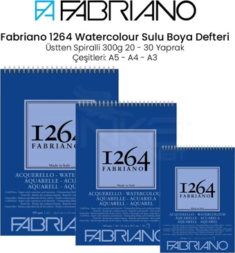 Fabriano 1264 Watercolour Sulu Boya Defteri Üstten Spiralli 300g